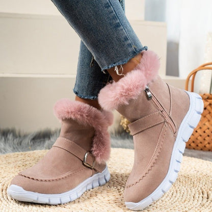 Bottines d'hiver chaudes avec boucle pour femmes