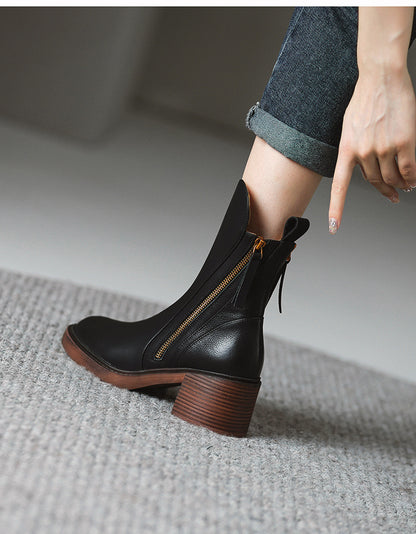 Bottes en Cuir Véritable