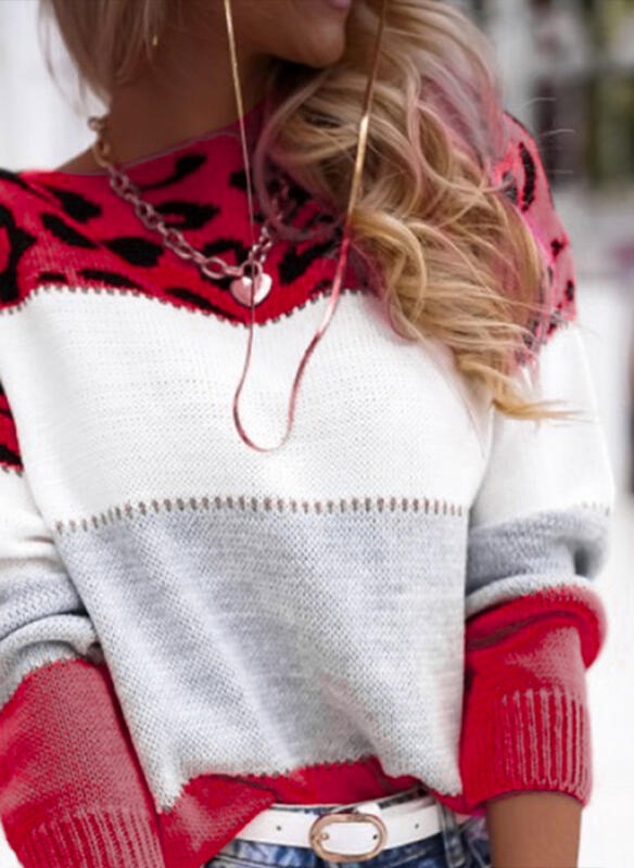 Pull décontracté léopard pour femme.