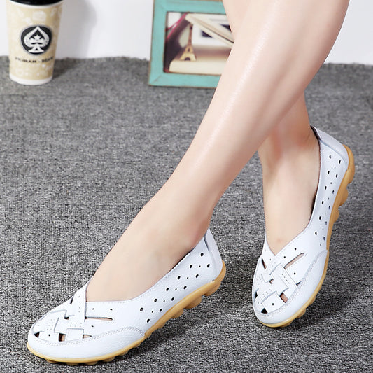 Hole Flat Women's Sandals Summer Pumps Peas Shoes