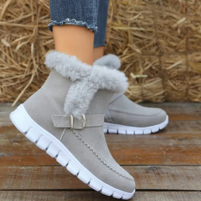 Bottines d'hiver chaudes avec boucle pour femmes